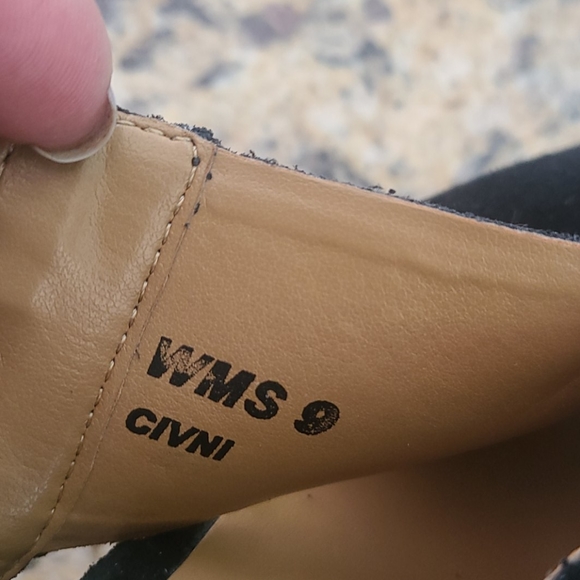 EUC Black suede wedge sandals - Picture 9 of 11